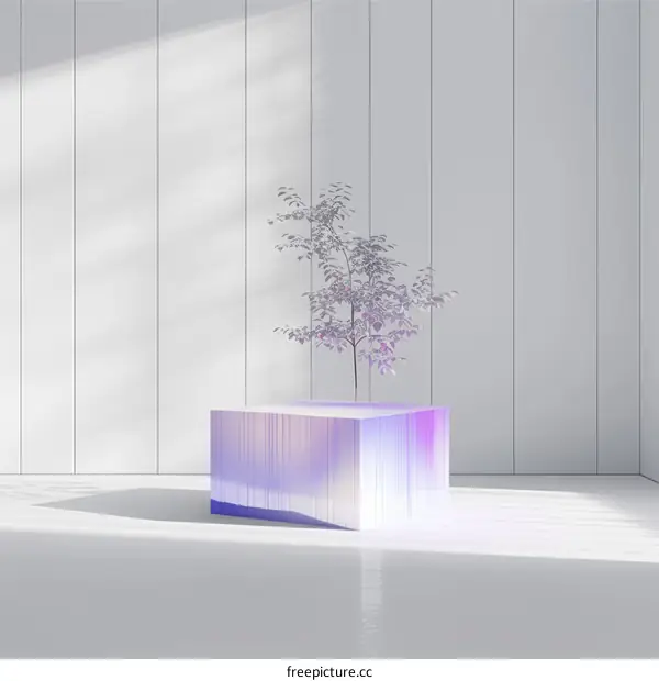 3D rendering of a plant on a podium