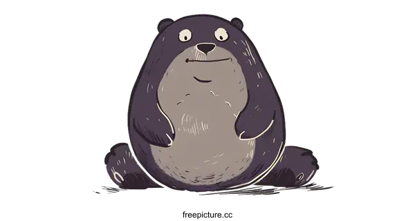 [Transparent Background PNG]Cute Cartoon Black Bear Illustration