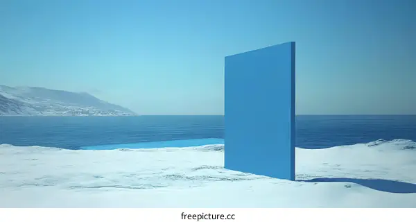 Blue Rectangle Abstract Minimalism  Seascape