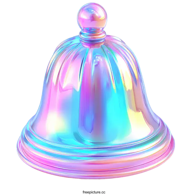 [Transparent Background PNG]Holographic Colorful Bell Illustration