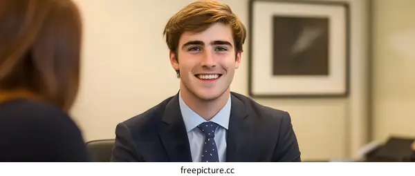 Smiling Businessman in a Meeting