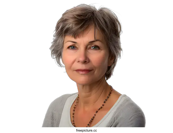[Transparent Background PNG]portrait of a middle aged woman