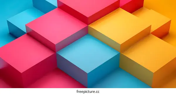 Colorful 3D cubes background