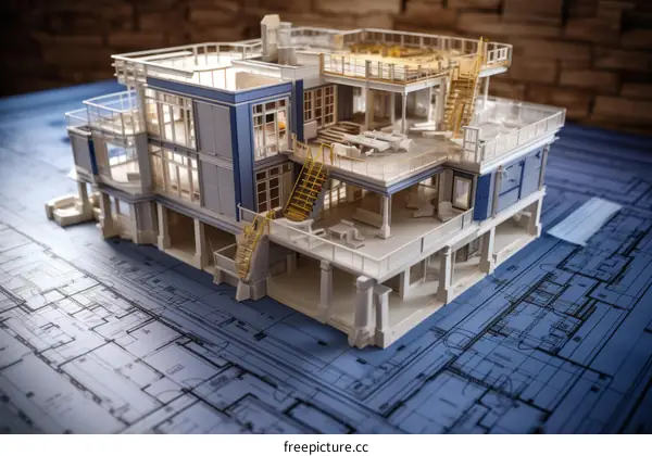 Modern House 3D Model with Swimming Pool