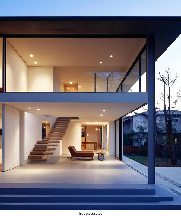 Modern Minimalist Design Home Exterior With Glass Walls