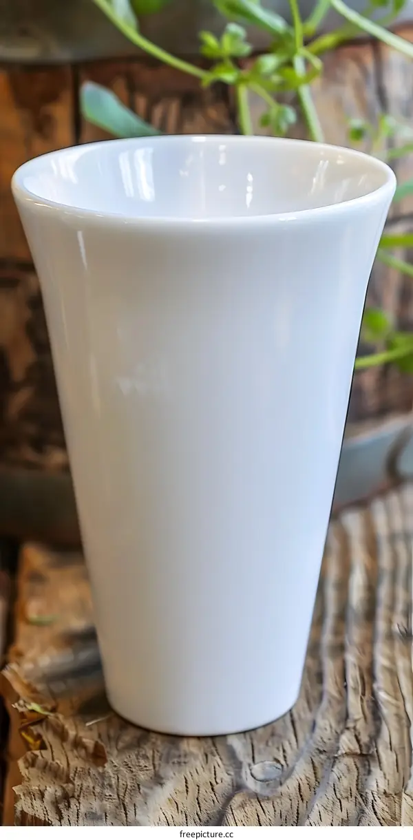 White Ceramic Pot on Wooden Surface
