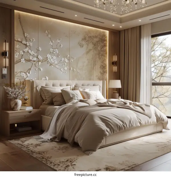 Elegant Beige Bedroom Interior Design
