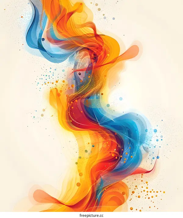 Abstract painting with bright colors