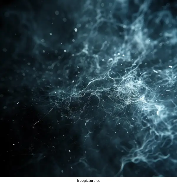 Abstract Blue and Black Background with Glowing Lines