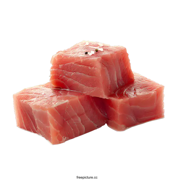 [Transparent Background PNG]Three pieces of raw tuna