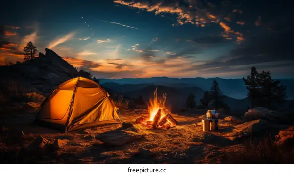 Camping Under the Stars in the Mountains