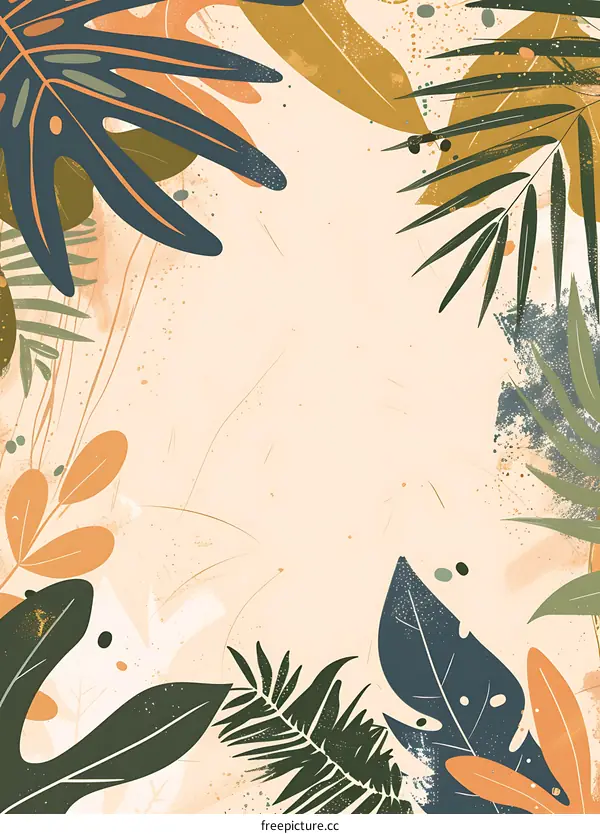Tropical Leaves Abstract Background Illustration