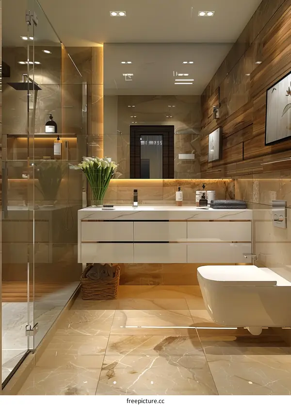 Modern Luxury Bathroom Design Illustration