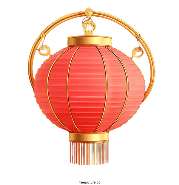 [Transparent Background PNG]Traditional Chinese Red Lantern Illustration