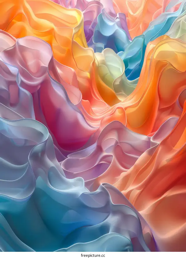 Abstract Colorful Flowing Fabric Design