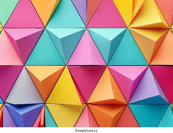 Colorful Geometric Triangles Abstract Background