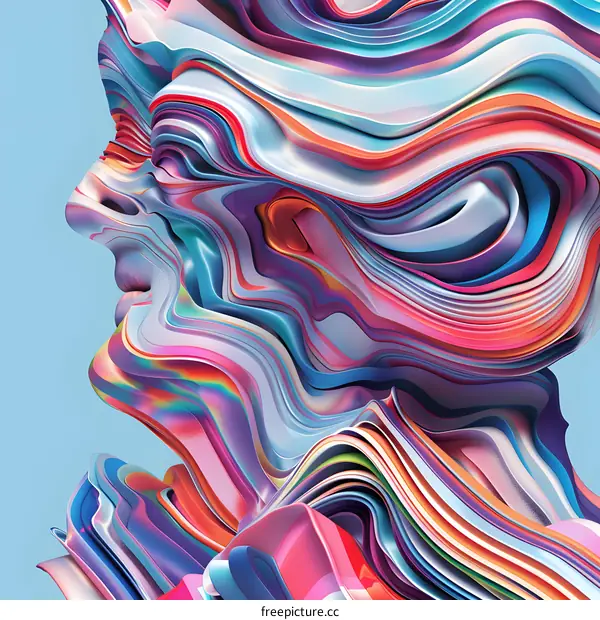 Abstract Digital Art, Colorful Swirls and Lines, Modern Design