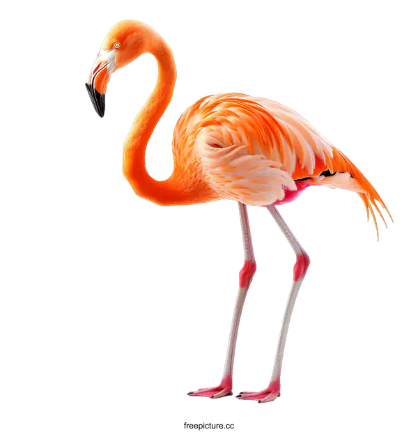 [Transparent Background PNG]Pink Flamingo on White Background