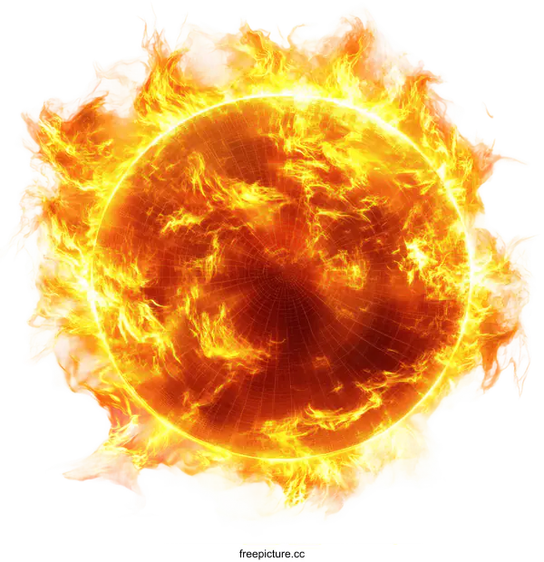 [Transparent Background PNG]Fiery Sun Illustrative Design