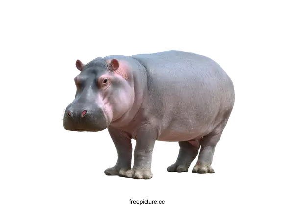 [Transparent Background PNG]Hippopotamus in a White Background