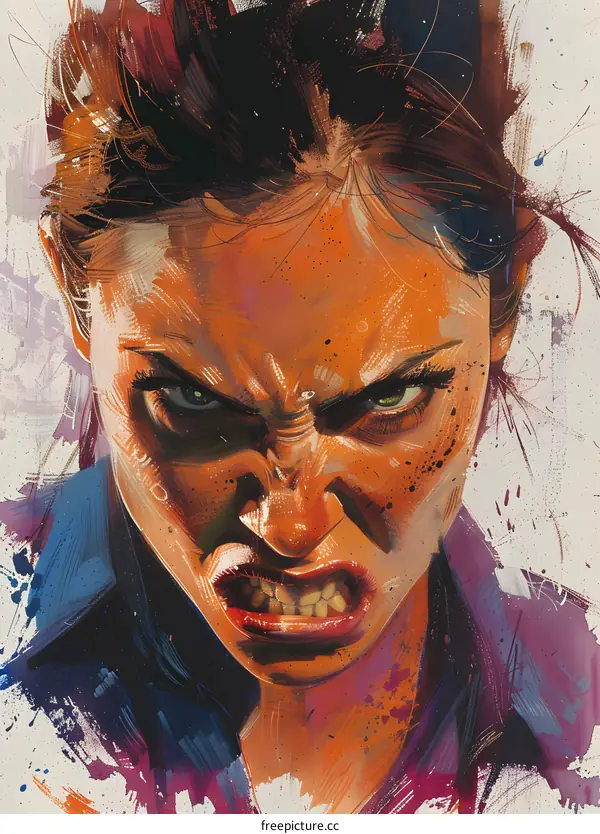 portrait of an angry woman