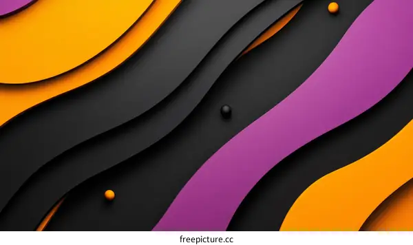 Abstract Wave Design with Orange Purple and Black Colors