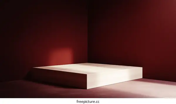 Modern Minimalist Display Podium in Burgundy Room