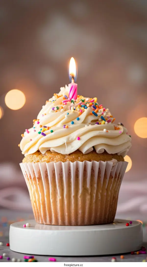 Cupcake with a Candle