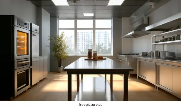 Modern Commercial Kitchen Design Illustration