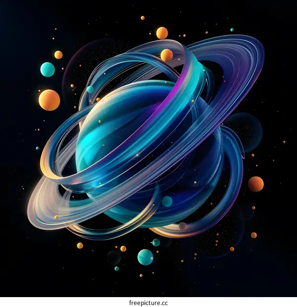 Abstract Planet with Rings