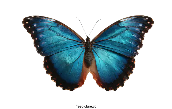[Transparent Background PNG]Stunning Blue Morpho Butterfly Close-up
