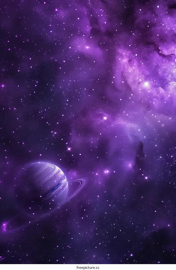 Purple Galaxy with a Planet