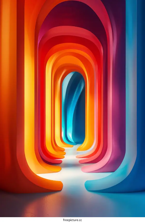 Colorful Archways Abstract Corridor