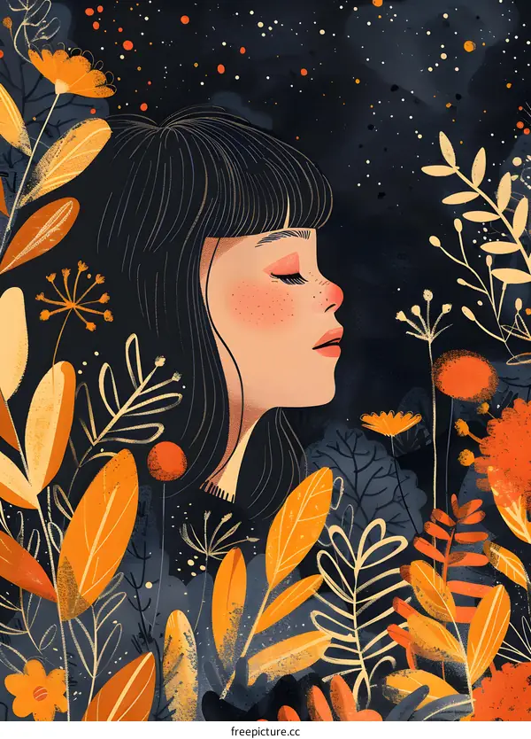 Girl with Flowers in Her Hair