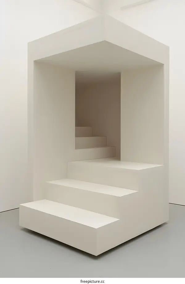 Minimalist White Staircase Installation