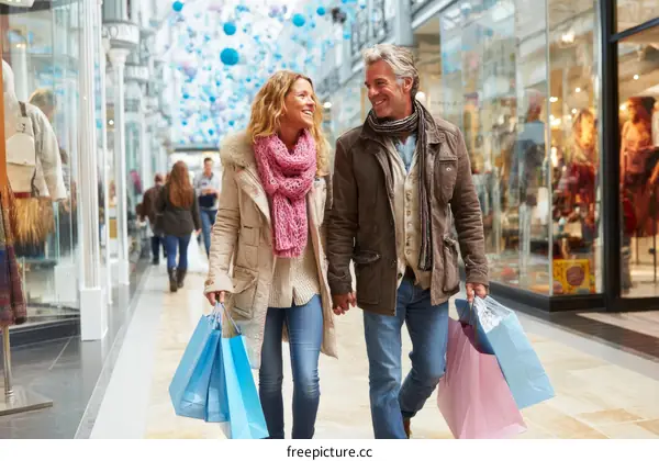 Couple Shopping in a Shopping Mall