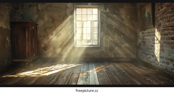 Rustic Interior Room with Sunlight