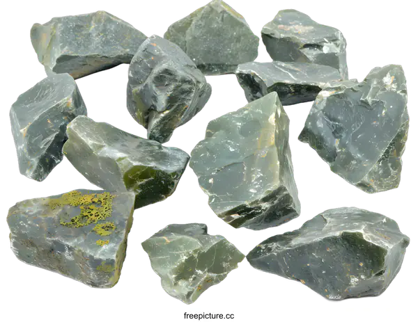 [Transparent Background PNG]Green Stone Rocks On White Background