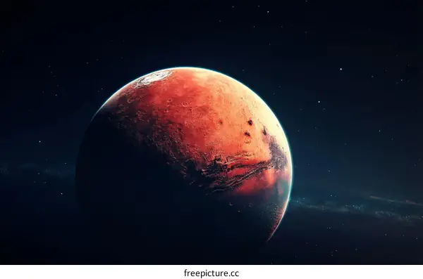 Mars Planet in the Space Background