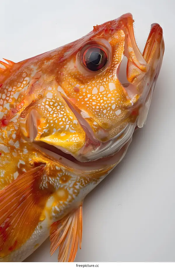 Close up of a red fish head