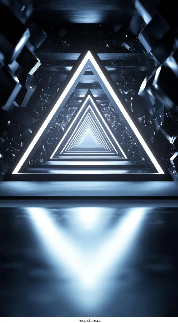 Abstract Futuristic Triangle Tunnel
