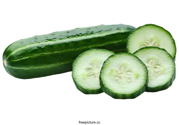 [Transparent Background PNG]Fresh Sliced Cucumber Display