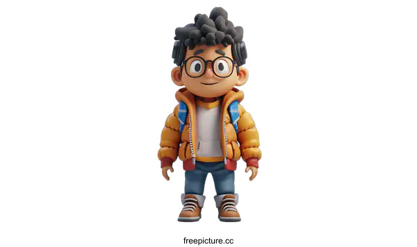 [Transparent Background PNG]Cartoon boy ready for adventure