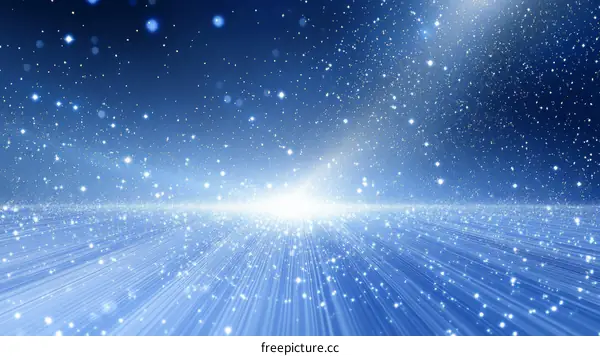 Abstract Blue Glittering Cosmic Pathway