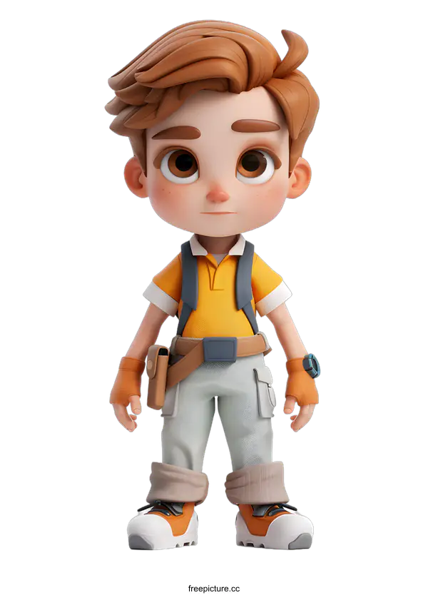 [Transparent Background PNG]A Young Explorer Ready for Adventure