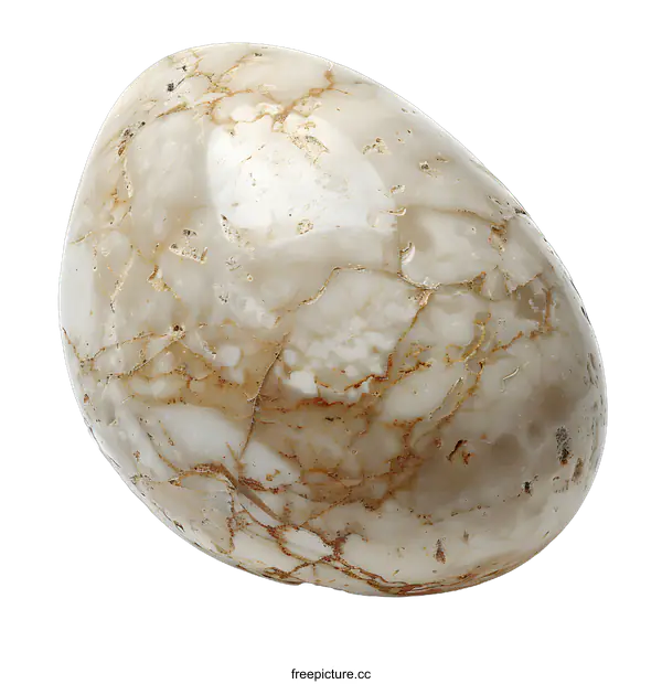 [Transparent Background PNG]A marble egg with brown veins