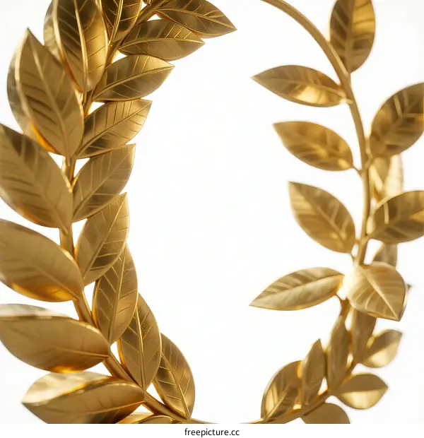Golden Laurel Wreath Symbolizing Achievement and Victory