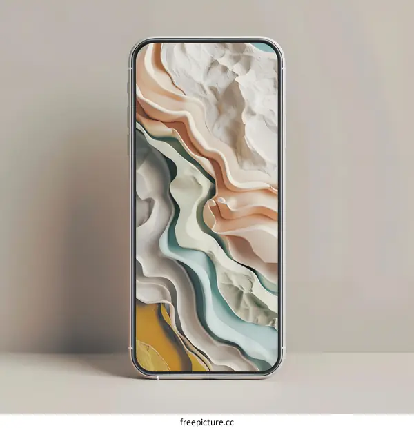 Abstract Wavy Pattern on Smartphone Screen