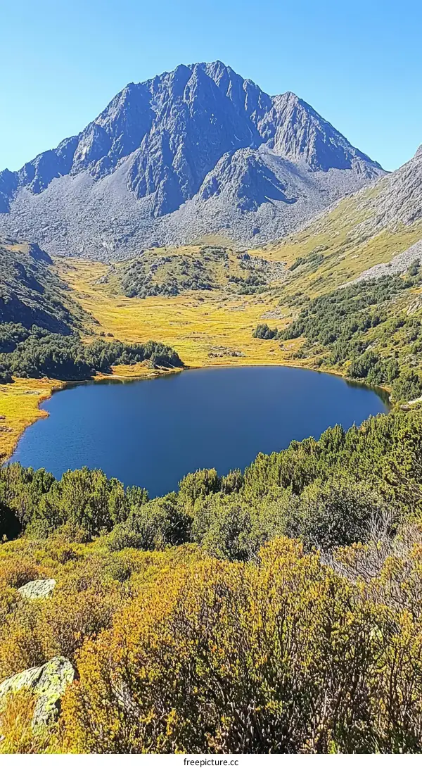 Autumn Mountain Lake Scenic View