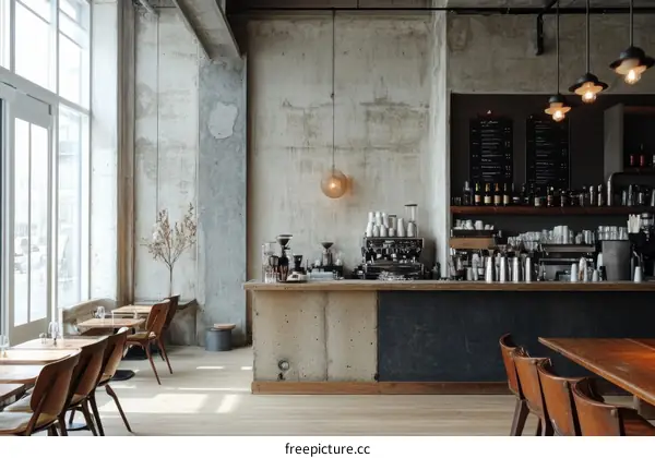 Modern Industrial Cafe Interior Design